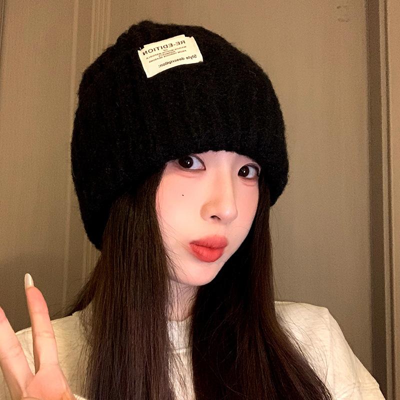 Autumn and Winter Large Head Circumference Thickened Warm Ear Protection Cold Hat Versatile Loose Pile Woolen Hat