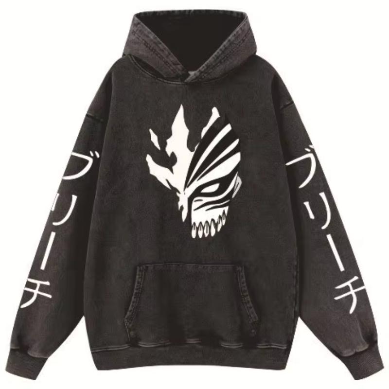 Horké Anime BLEACH Kurosaki Ichigo Grafické Prané Mikiny s Kapucí Pánské Dámské Bavlněné Mikiny Vintage Ležérní Streetwear Harajuku Mikina