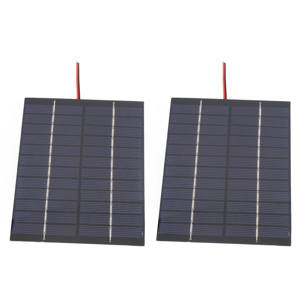2 Pcs 2W 12V Solar Panel 110x136mm Polycrystalline Silicon Solar Panel Charger with Electronic Wire