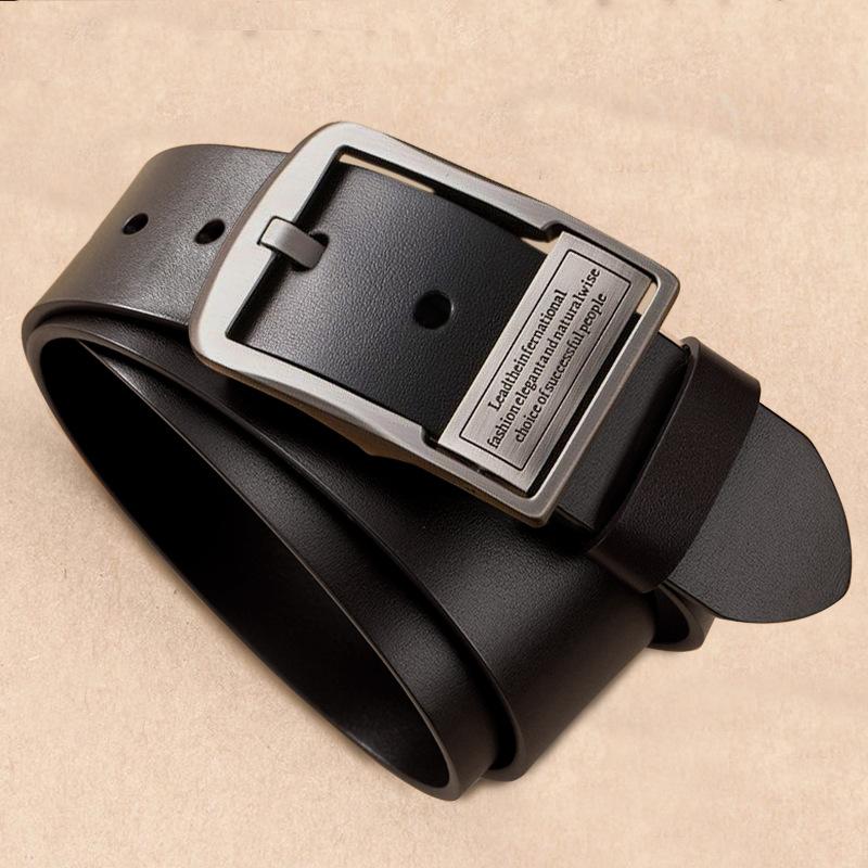 New Men'S Belt Leather Pin Buckle Business Casual Cowhide Belt Men'S Trend Simple Young And Middle-Aged Belt Men