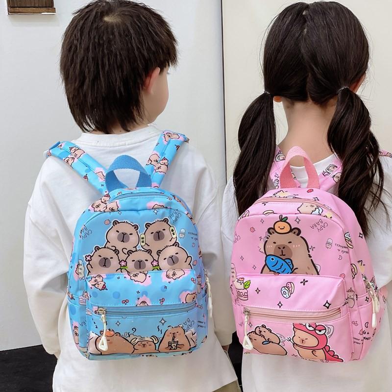 Capybara Cartoon Printed Backpack Children Schoolbag Fashion Leisure Travel Bag