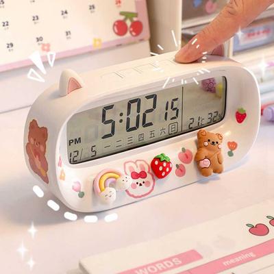 Timing Alarm Clock Smart Time Table Decoration Students Wake-up Artifact Electronic Clock Watch Digital Alarm Clock with Decor