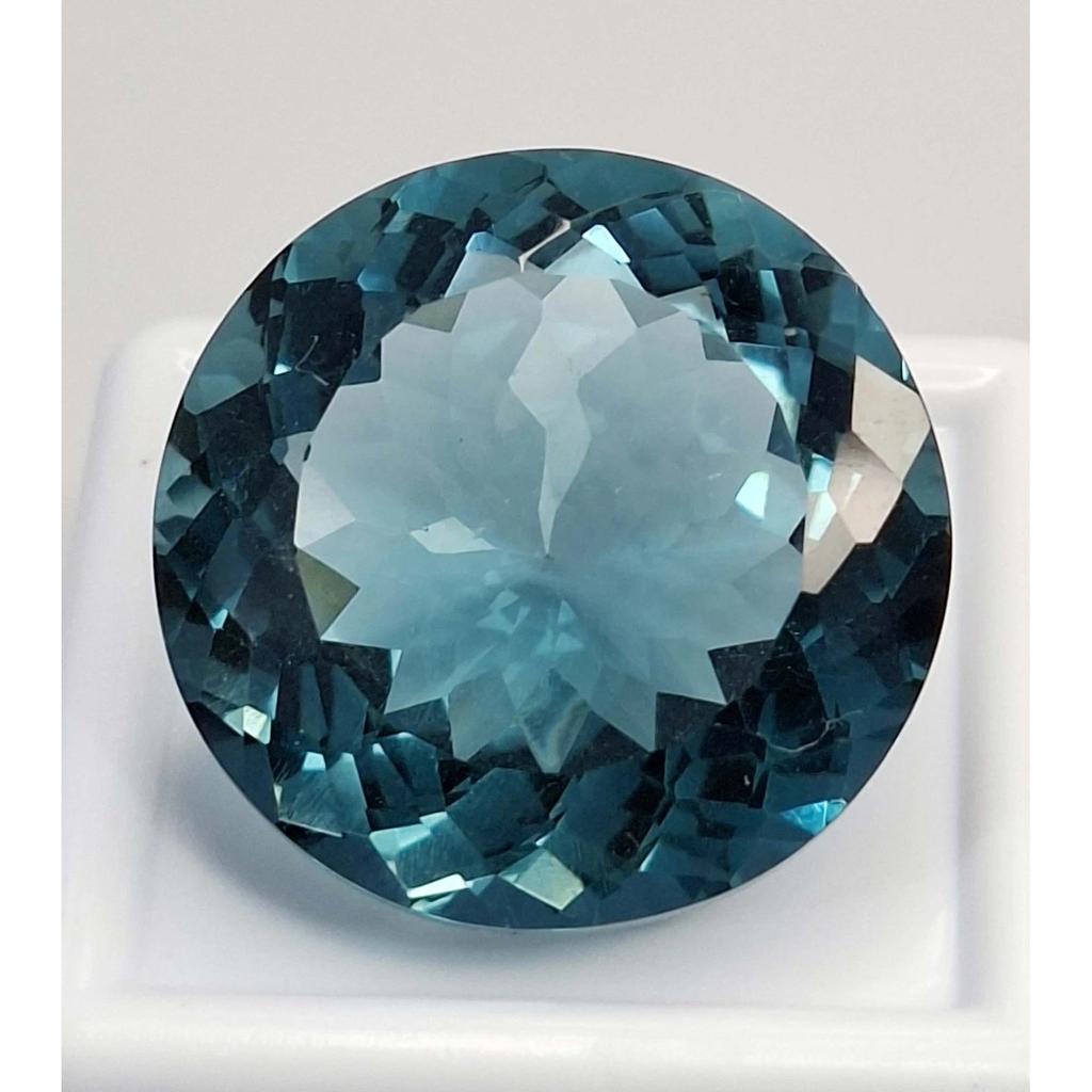 Fabulous Natural Bluishgreen Tourmaline 34-36 Ct Round Cut Certified Gemstone