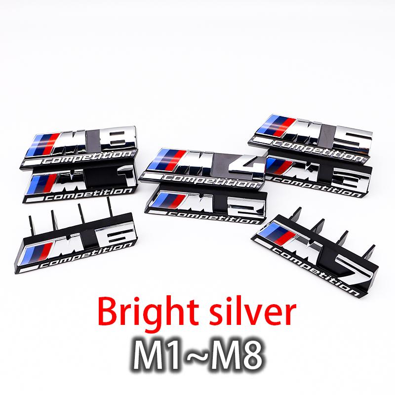 HLQB7 For BMW ABS Car Front Grille Emblem M1 M2 M3 M4 M5 M6 M7 X1 X2 X3 X4 X5 X6 X7 For BMW M Competition LOGO Decor Car Styling Acces