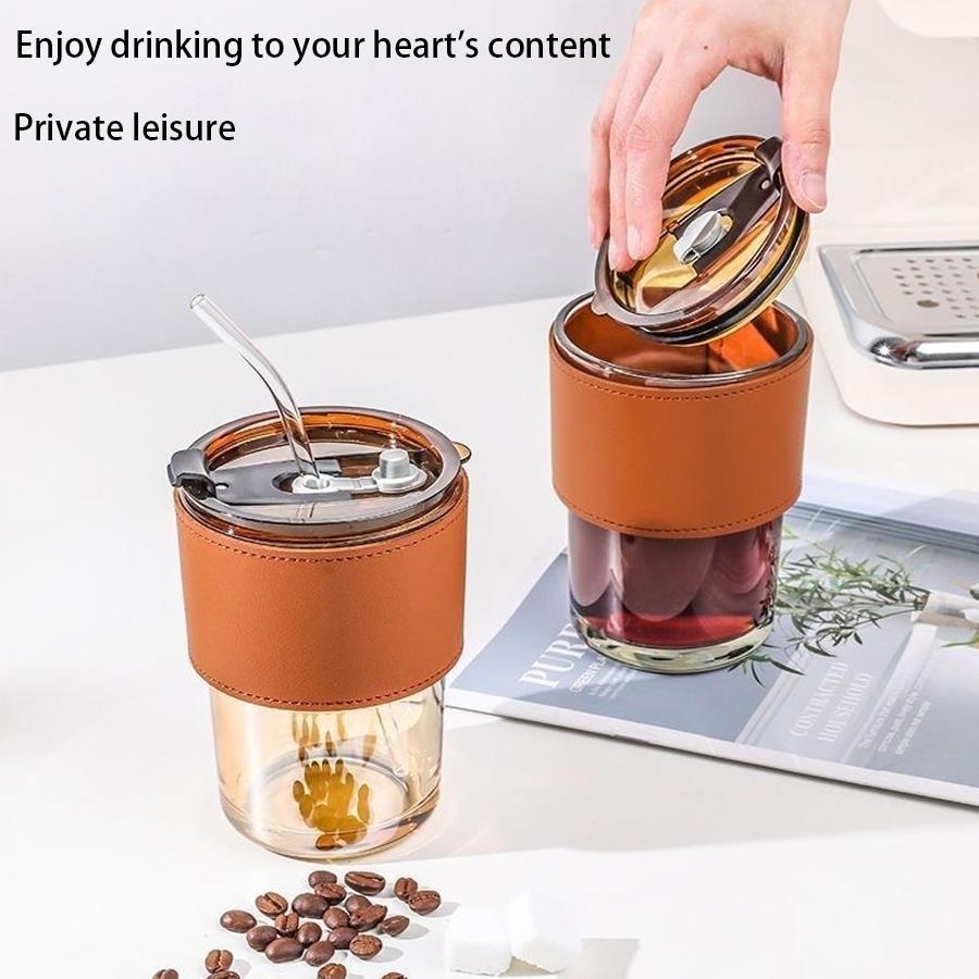 Internet Famous Bamboo Joint Cup, Straw, Glass Cup, High Aesthetic Value, Dual Drinking Cup, Coffee Cup, Couple Water Cup