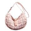 Plaid Half-moon Shoulder Bag Handbag Canvas Dumpling Bag Simple Hobos Crossbody Bag  Girls