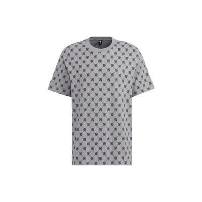 Neo Patterned Round Neck Athletic Casual T-shirt Men Tops Light-Grey IA6414