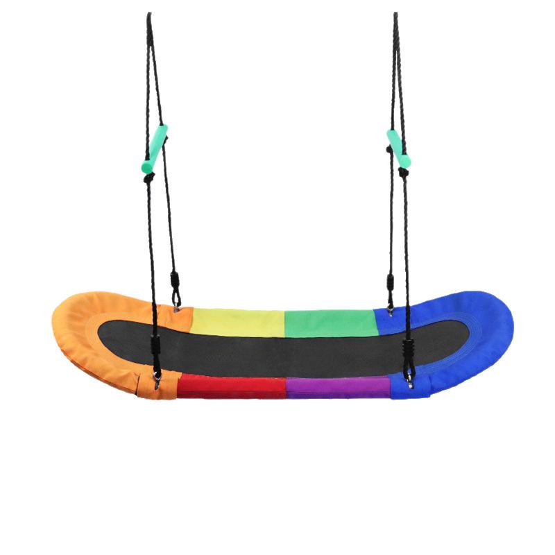 Children s Outdoor Courtyard Swing with Armrests - Six Color Options, Boat Shape, Durable Oxford Cloth. Six-Color Boat-Shaped Oxford Cloth Swing