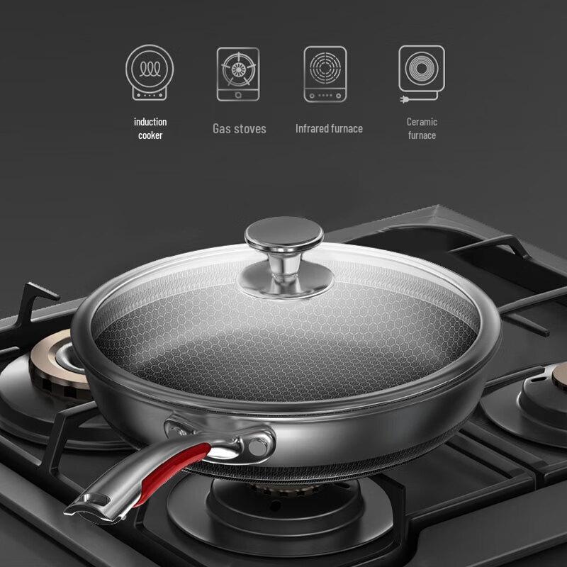 KOBACH 316L Stainless Steel Double-sided Honeycomb Non-stick Frying Pan