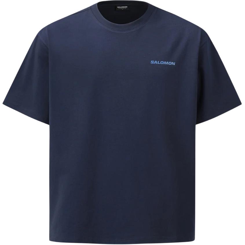 Salomon Primary Letter Logo Loose Fit Crew Neck T-Shirt Men Tops D00433 XL