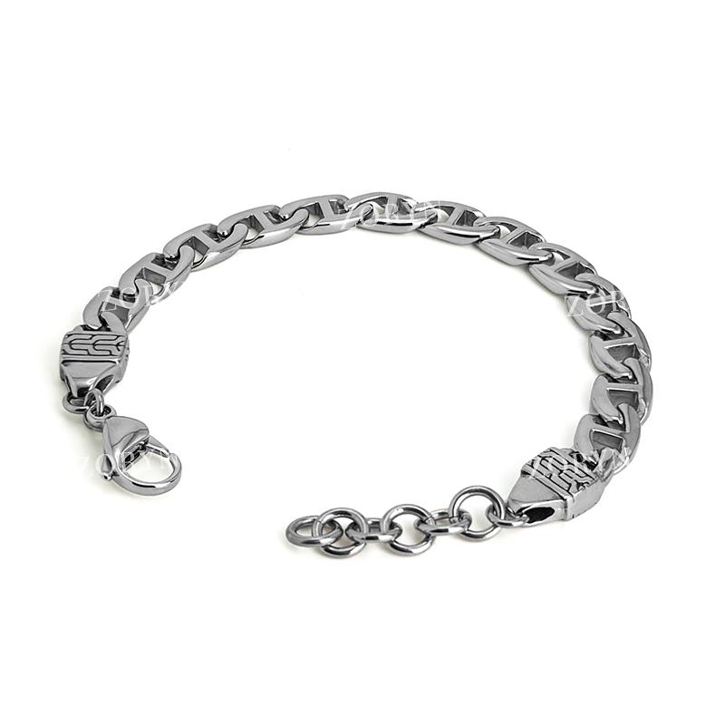 Mens Stainless Steel Cuban Link Bracelet Heavy Duty Black Oxidized Retro Gothic Punk Biker Style Jewelry Adjustable for Men