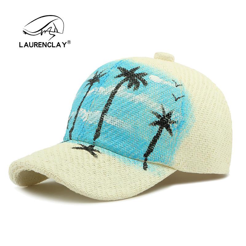 Hat Men's Sunscreen Visor Hat Personalized Graffiti Hand-painted Cap Women's Summer Straw Hat Baseball Cap