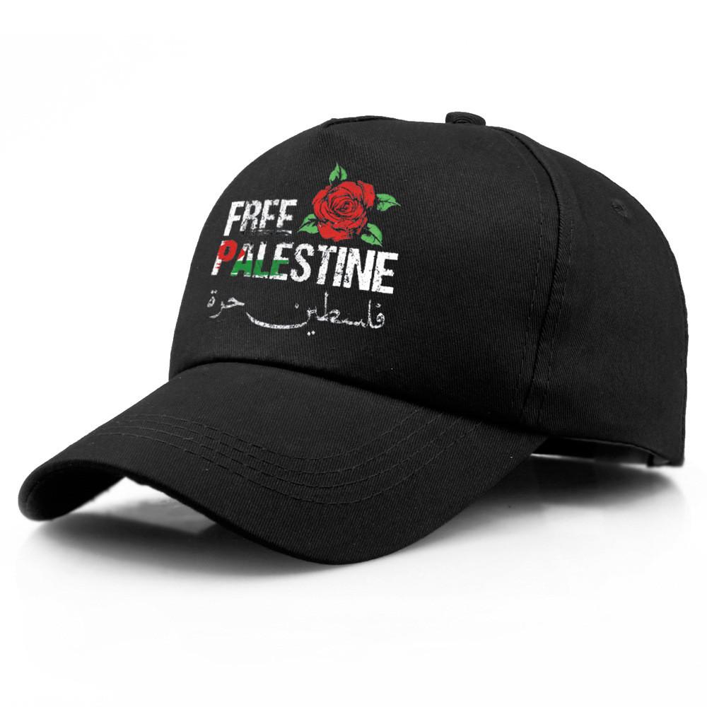 

Rose Free Palestine Letter Printed Baseball Cap Sun Protection Hat Breathable чёрный