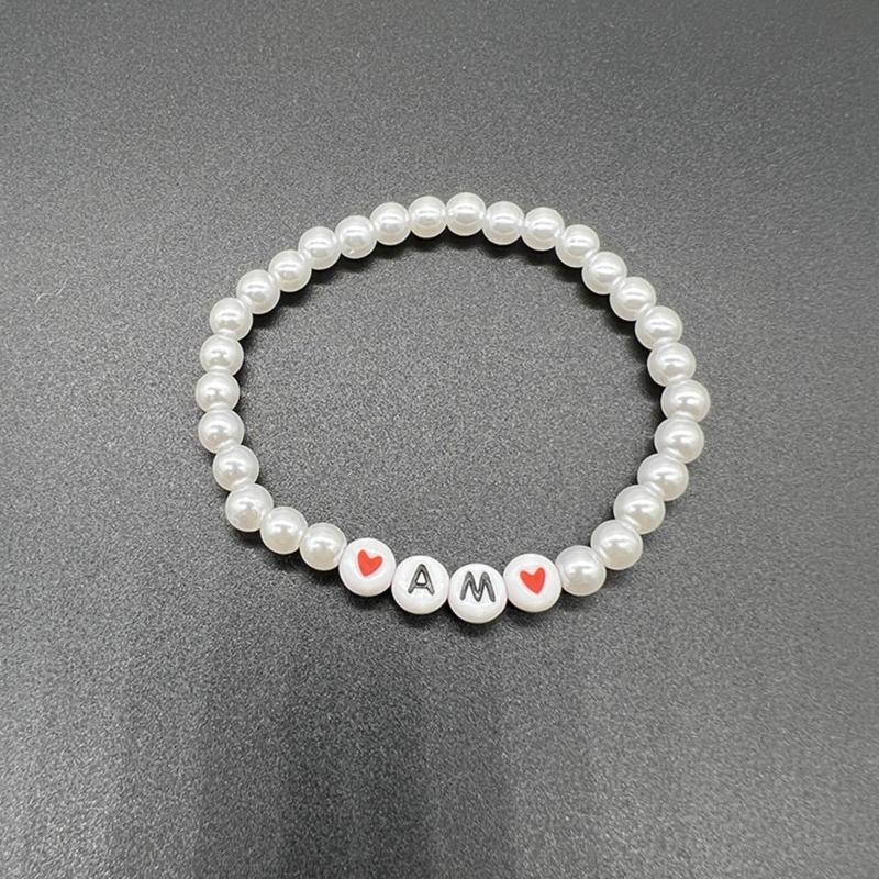 2Pcs/Set Fashion Couple Beads Bracelet Y2k Aesthetics Gifts for Anniversary