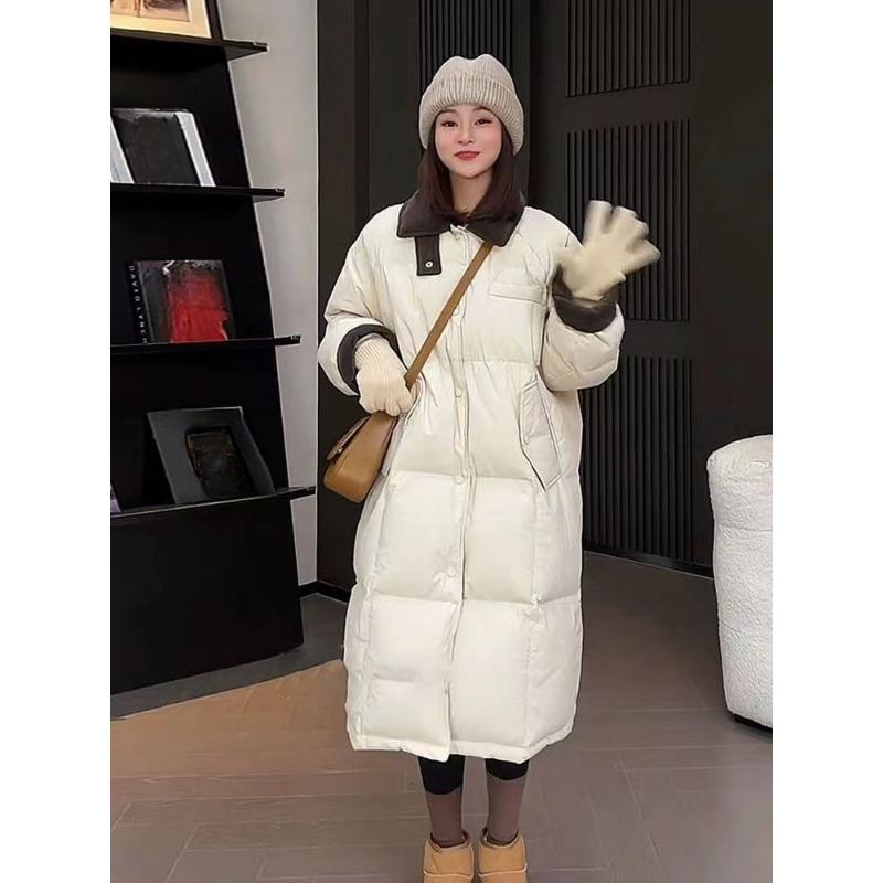 Thickened Corduroy Winter Coat Loose Keep Warm Long Cotton Jacket