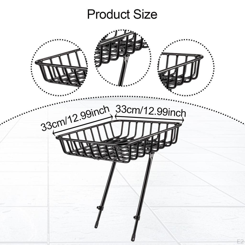 Sykkelkurv Frontveske Metall Enkel Montering Bære Last Sykkelstativ for