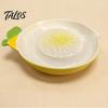 Small Hand Grinder Ceramic Garlic Grater Plate, with Leaf Handle Design, Manual Kitchen Mincer Easy Cleaning Grinding Tool, for Ginger And Lemon