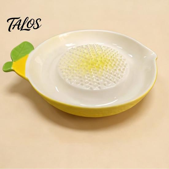 Small Hand Grinder Ceramic Garlic Grater Plate, with Leaf Handle Design, Manual Kitchen Mincer Easy Cleaning Grinding Tool, for Ginger And Lemon