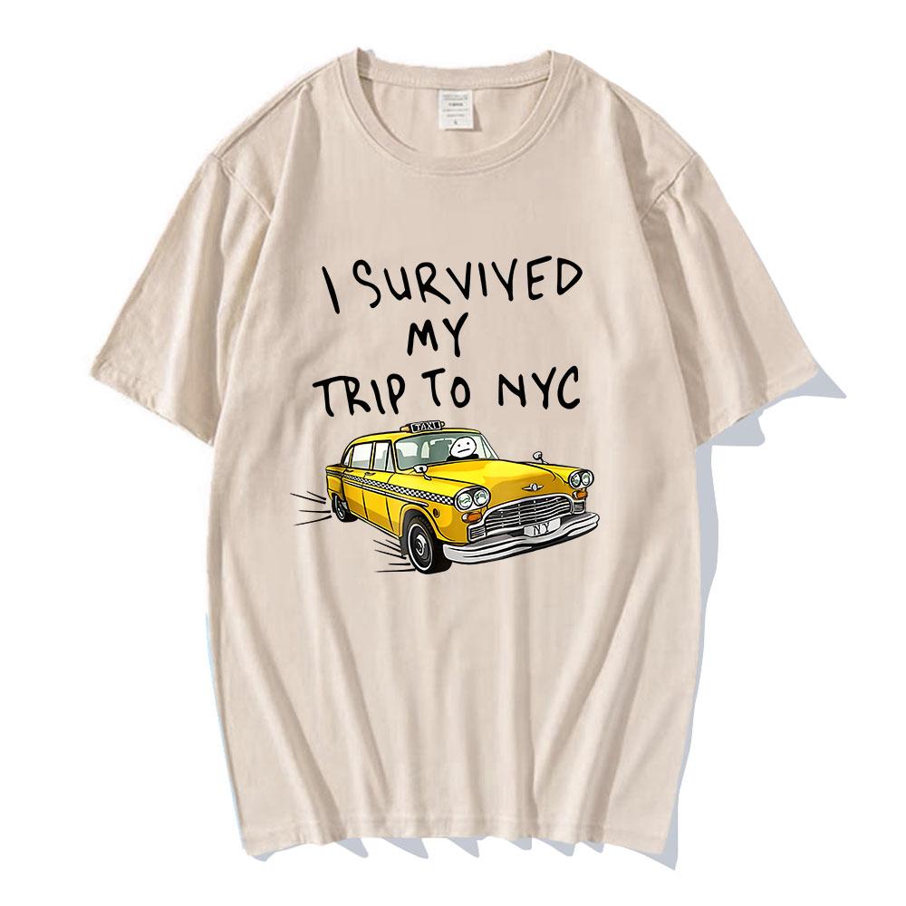 I Survived My Trip To NYC Tshirt Tom Holland Tees Camisas Streetwear Funny Car Cartoon Graphic Tshirts Summer Cotton Soft Tops