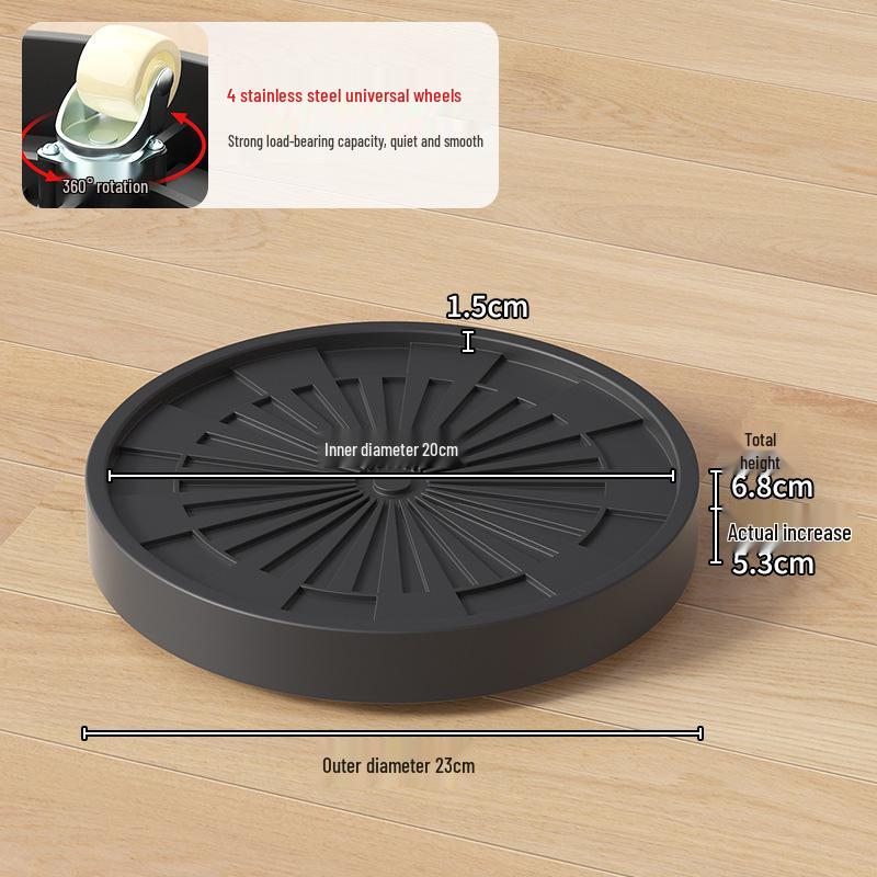 Large Flower Pot Mobile Tray with Hidden Wheels, High Load Capacity, Thickened Plastic