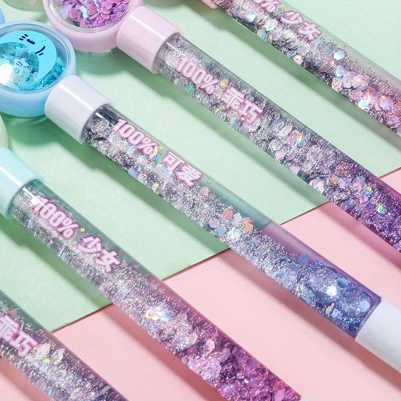 1Pc Glitter Sequin Rabbit Butterfly Moon Shape Comfortable Grip Stationery School Office Supplies Student Prize Gift Writing Tools Holiday Gift Novelt