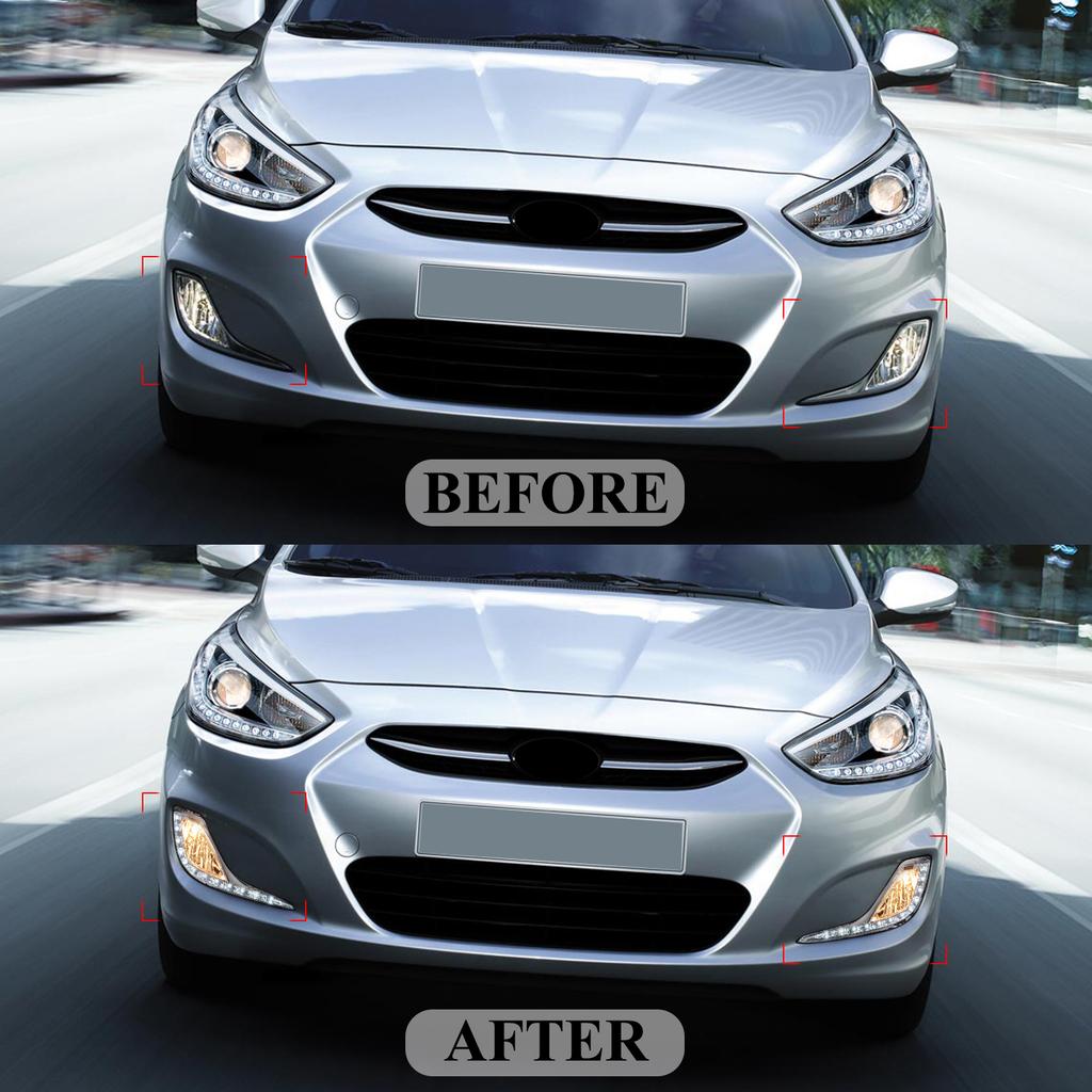 Fog Lamp DRL LED Daytime Running Light For Hyundai Accent 2012 2013 2014 2015 2016 2017 Car Auto Headlight Daylights