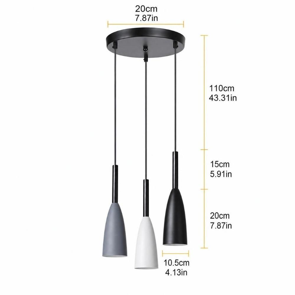 3-Light Design Pendant Chandelier E26 Base Cluster Chandelier Light Pendant Lamp  Restaurant