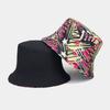New Hawaii beach vacation bucket hat female tide D digital printing double-sided basin hat sun hat