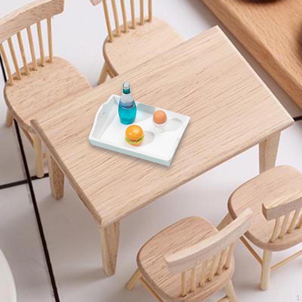 1/12 Doll House Serving Tray, Food Trays Fruit Plate Dinner Miniature Early Educational Toys