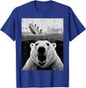 Polar Bear Sinking Titanic Meme Graphic Tee Funny Casual Short Sleeve TShirt for Men Women