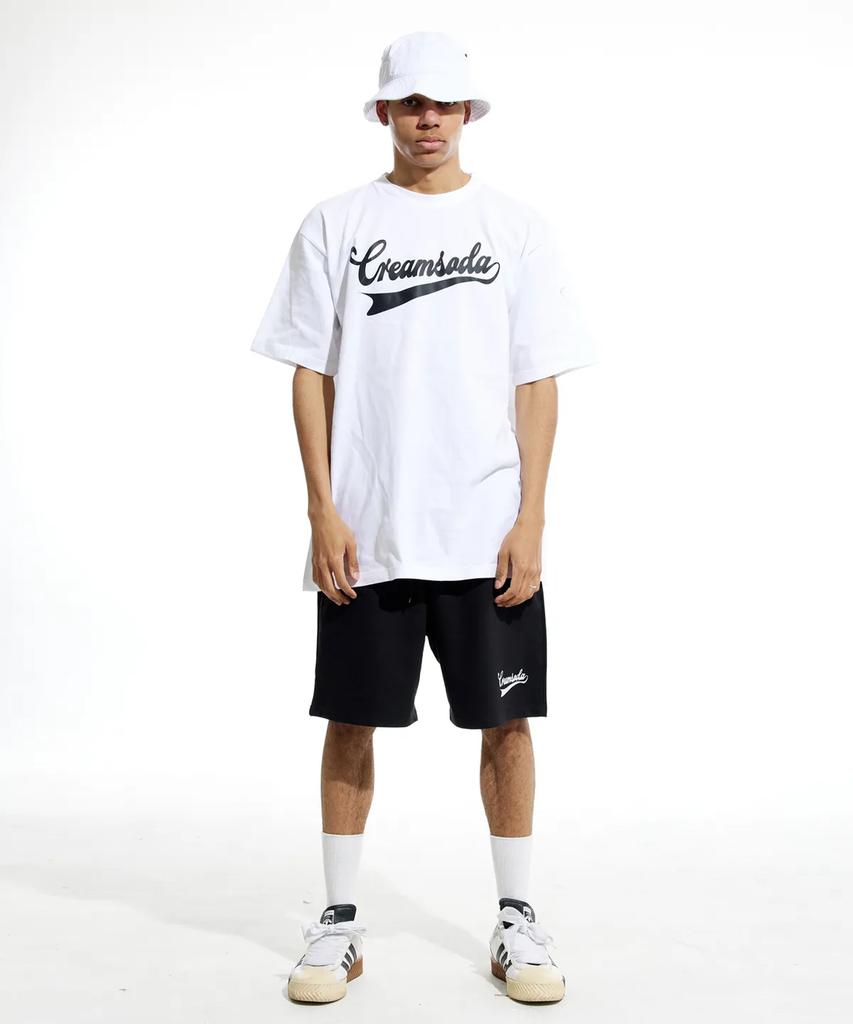 CREAM SODA LAB [2Pack] Authentic Logo Short Sleeve T-Shirt Ivory (Burgundy) White (Black)