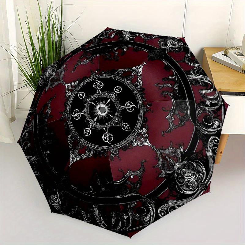 

Dark Gothic Mandala Wall Art: Intricate Design for Your Space Umbrella, Cute Umbrella with Cute Design, Portable 3-Fold Compact Umbrella for Men & Wom