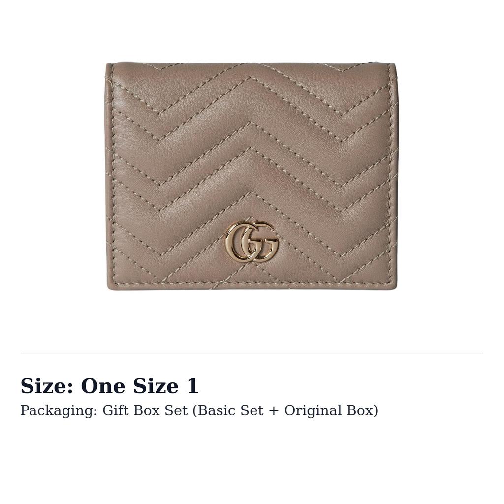 GUCCI GG Marmont Leather Wallet Women's Taupe 466492-DTDHD-1523