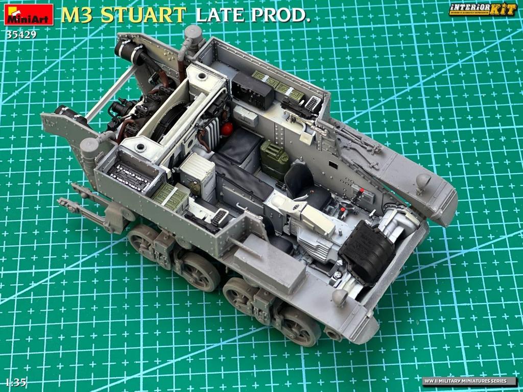 Miniart M3 Stuart Late Production Full Interior Plastic Model Kit MA35429 1/35 (Tank)