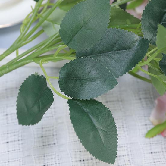 Artificial Rose 10 Head UV Resistant Fake Silk Flower Valentine's Day Wedding Party Table Centerpiece DIY Vase Faux Bloom Decoration