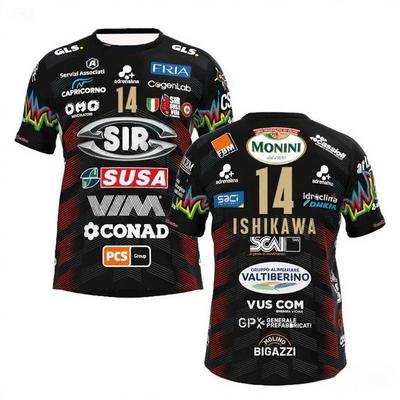 Round Neck 3D Printed Volleyball Jersey Casual Sports Long Sleeved Men's T-shirts - Soft Medium Stretch Polyester Fabric Summer Relaxed Fit Clothing