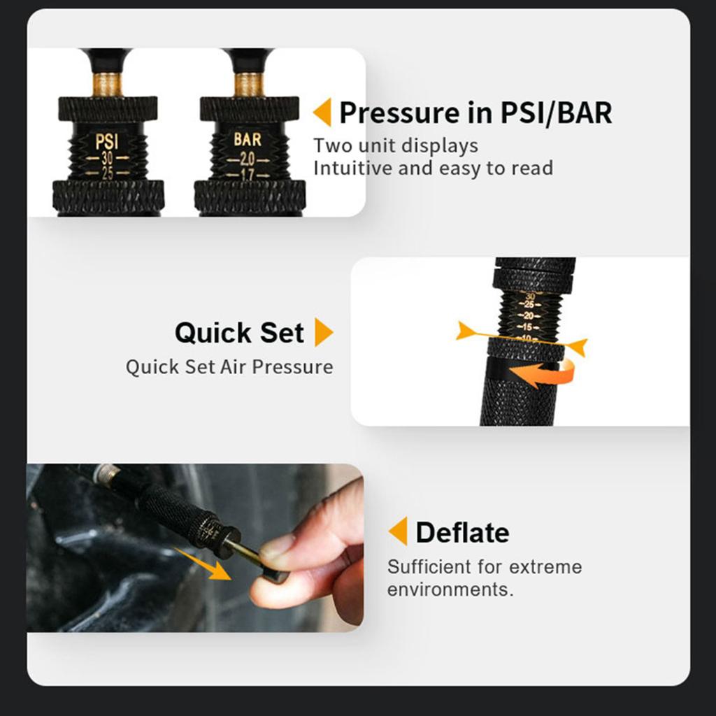 Automatic Tire Deflators Includes Valves Caps and Carry Bag Suitable for Easy Pressure Adjustment Safe Offroad Driving