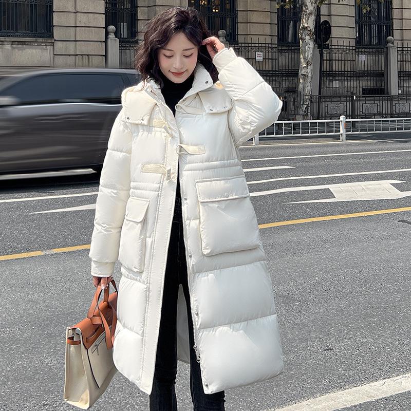 Thickened down padded jacket women's mid-length loose bread jacket cotton jacket new padded jacket for winter 2025