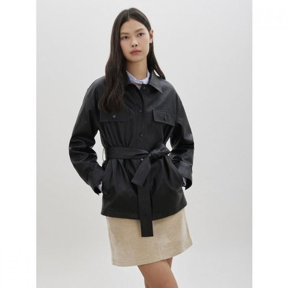 Cc Collect. Belted Leather Jacket C263psf151