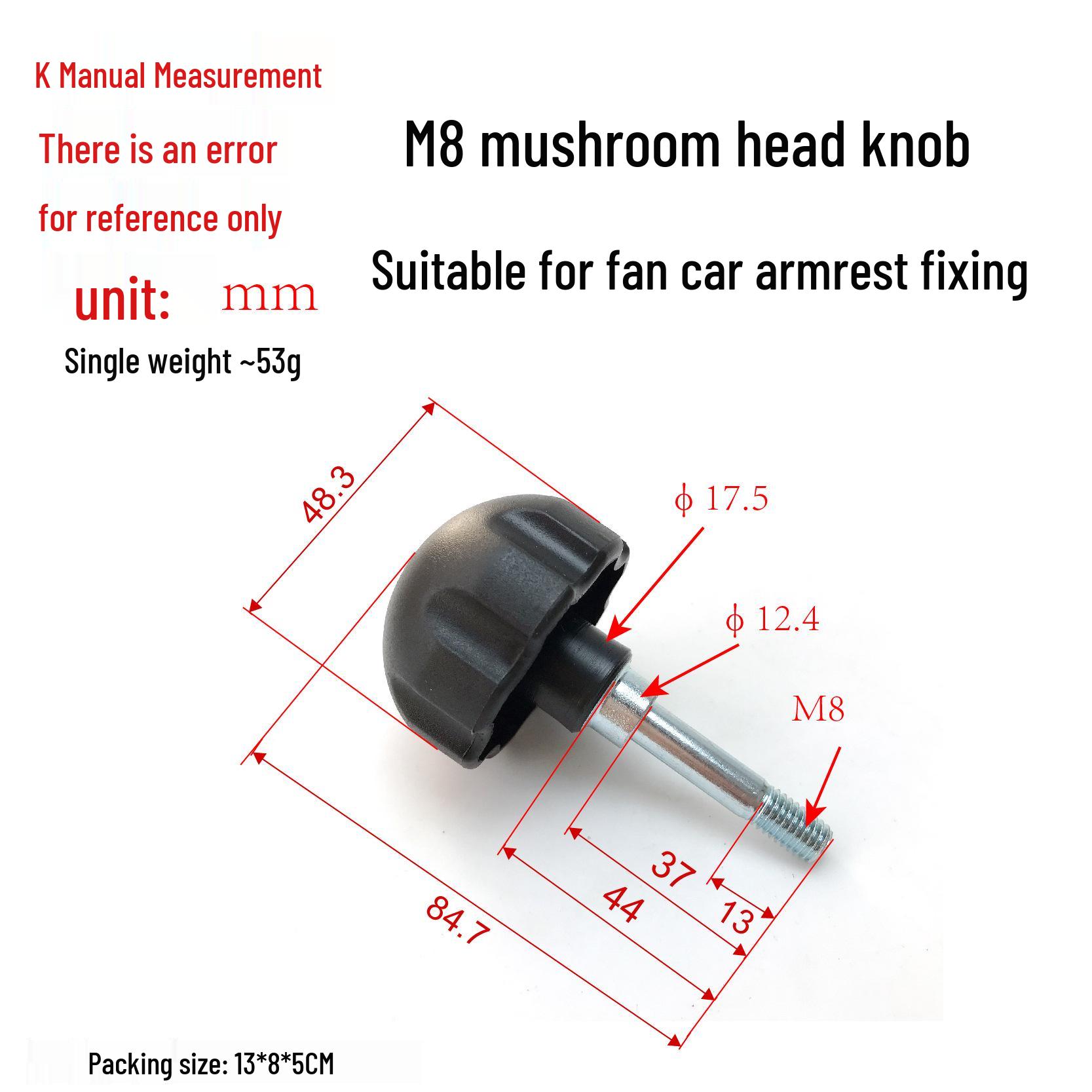 

M8 Hand-Tightening Bolt with Plastic Knob & Oval Handle for Car/Fan/Umbrella
