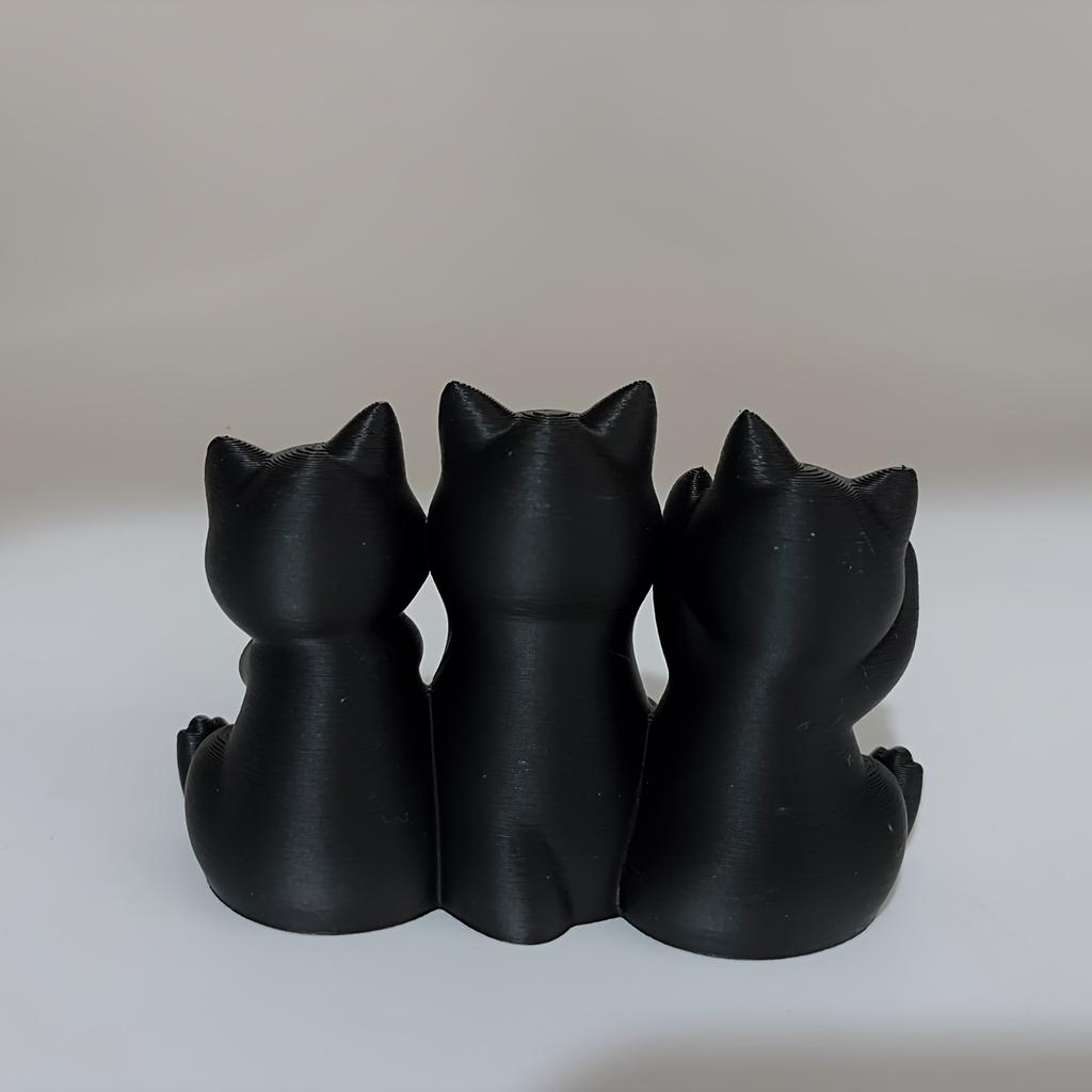 Drei Keine Katze Dekorationen, Drei Lustige Zusammenhängende Katzenstatue Ornamente, Nicht Riechen, Nicht Sehen, Nicht Sagen "katzen, Auto Ornamente"