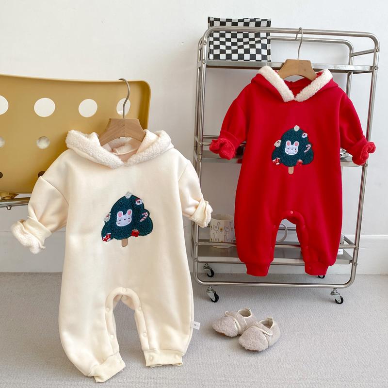 Salopete de Crăciun pentru bebeluși cu glugă, toamnă iarnă, hanorac pentru copii mici, haine pentru bebeluși, Anul Nou, costume pentru copii