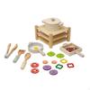 Wooden Culinary Play Set Interactive Kitchen Playset Wood Pots and Pans for Kindergarten,