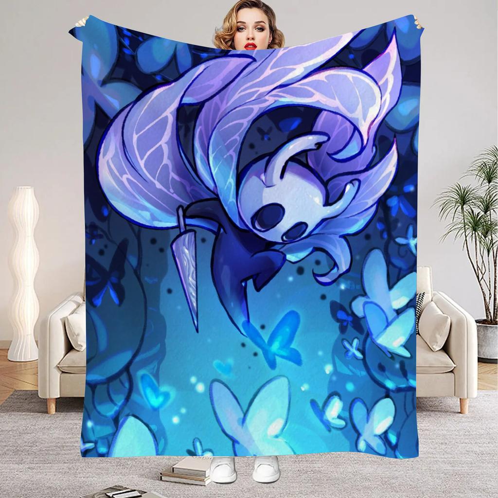 Hollow Knight Blanket Cartoon Game Printed Flannel Blanket for Home Living Room Bedroom Decor New Year Christmas Gift for Fans