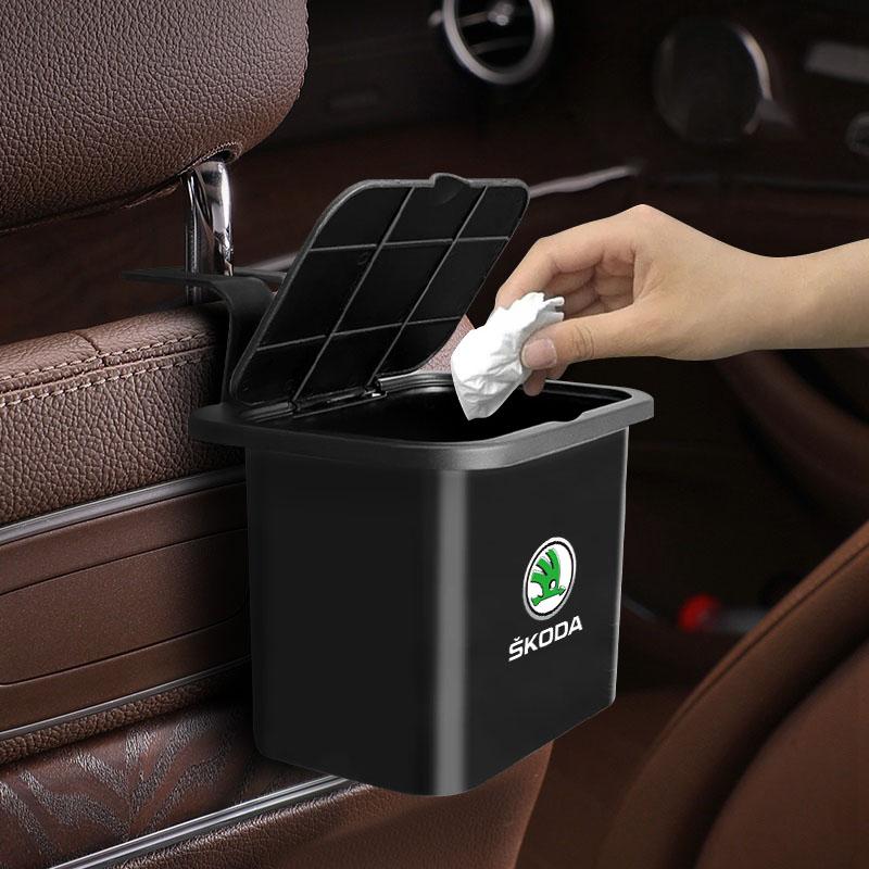 Car Seat Back Hanging Trash Can Storage Case Rear Row Organizer For Skoda Octavia MK2 MK3 2 3 A7 Fabia Karoq Kodiaq Superb Rapid Kamiq