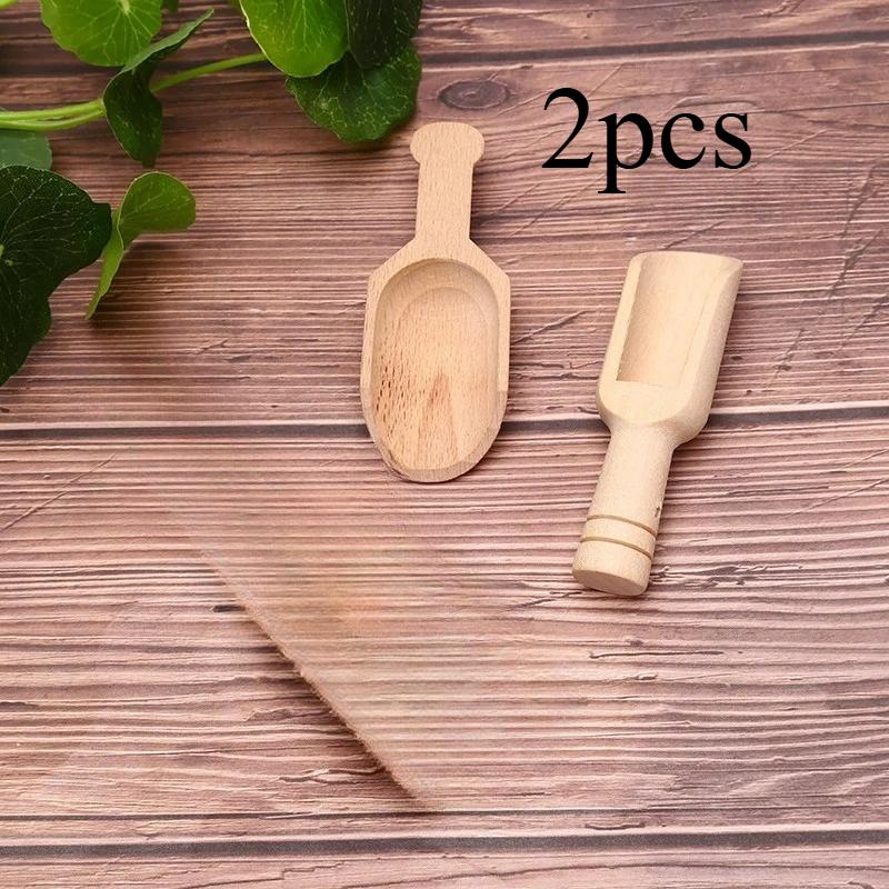 

2 шт./набор Деревянные Мини Ложки для Чая Кофе Приправы Конфет Специй Соли для Ванны Деревянная Ложка Деревянная Лопатка Кухонные Принадлежности