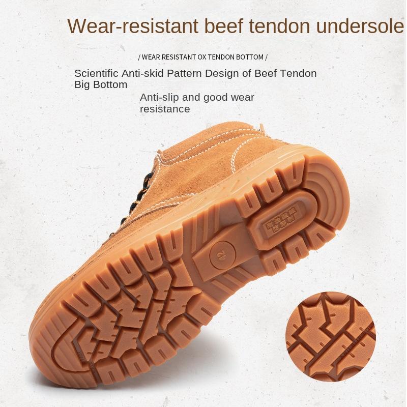 Labor Insurance Shoes Men's Steel Baotou Anti-smashing and Anti-piercing Lightweight High-top Safety Electric Welding Work Shoes