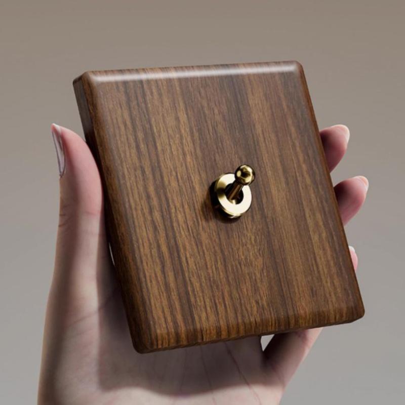 2 Gang Toggle Light Switch with Premium Brass Levers Classic Retro Style for Old House Renovation Wall Upgrade