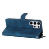 For Samsung Galaxy S25 Ultra Case Leather Imprinted Flower Phone Cover Wallet with Wrist Strap