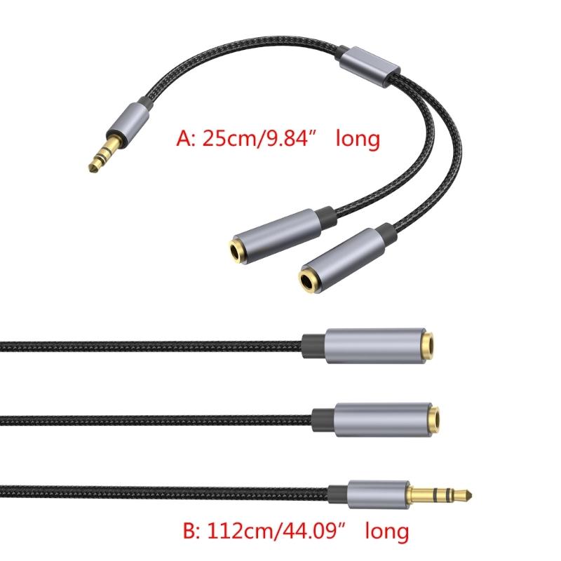 Headphone Splitters Cable 3.5mm Aux 1xMale to 2xFemale Extension Cord for Headphones Speaker Superior Sounds Quality